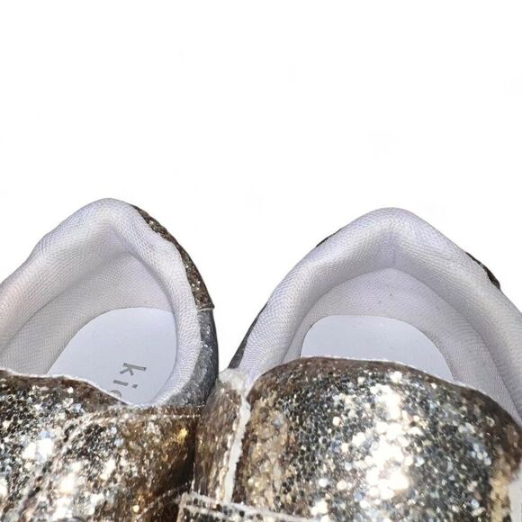 Kidpik 2 Tone Metallic Gold / Silver Glitter Casual Sneakers Youth 6 Women's 7 - Picture 11 of 11